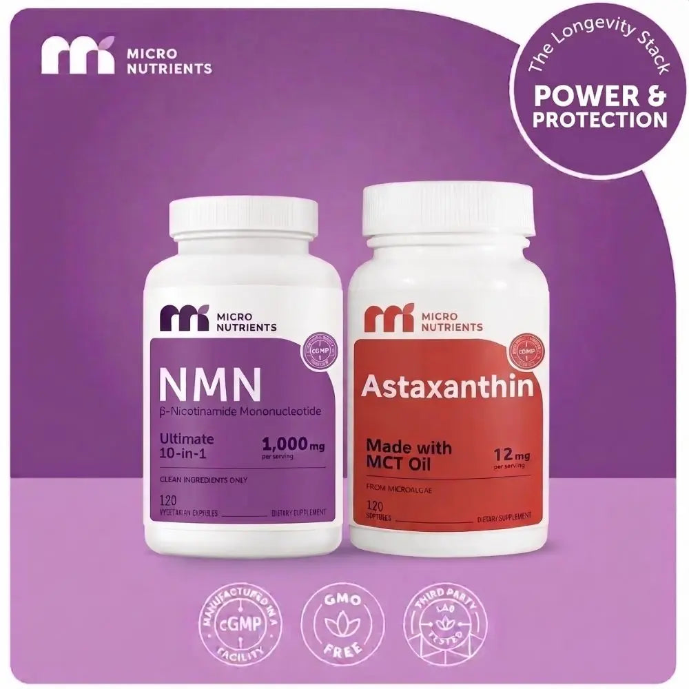 MicroNutrients Anti-Aging Bundle with Astaxanthin and NMN, the longevity stack