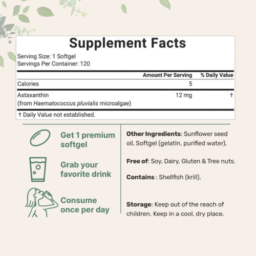 Supplement facts label with green accents on a light background