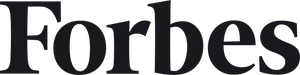 Forbes logo in black on a green background