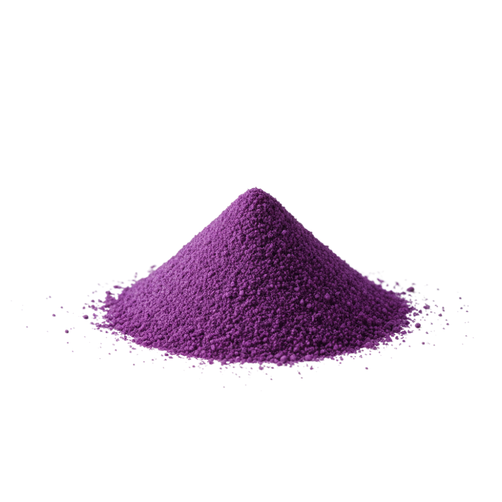 Purple powder on a white background