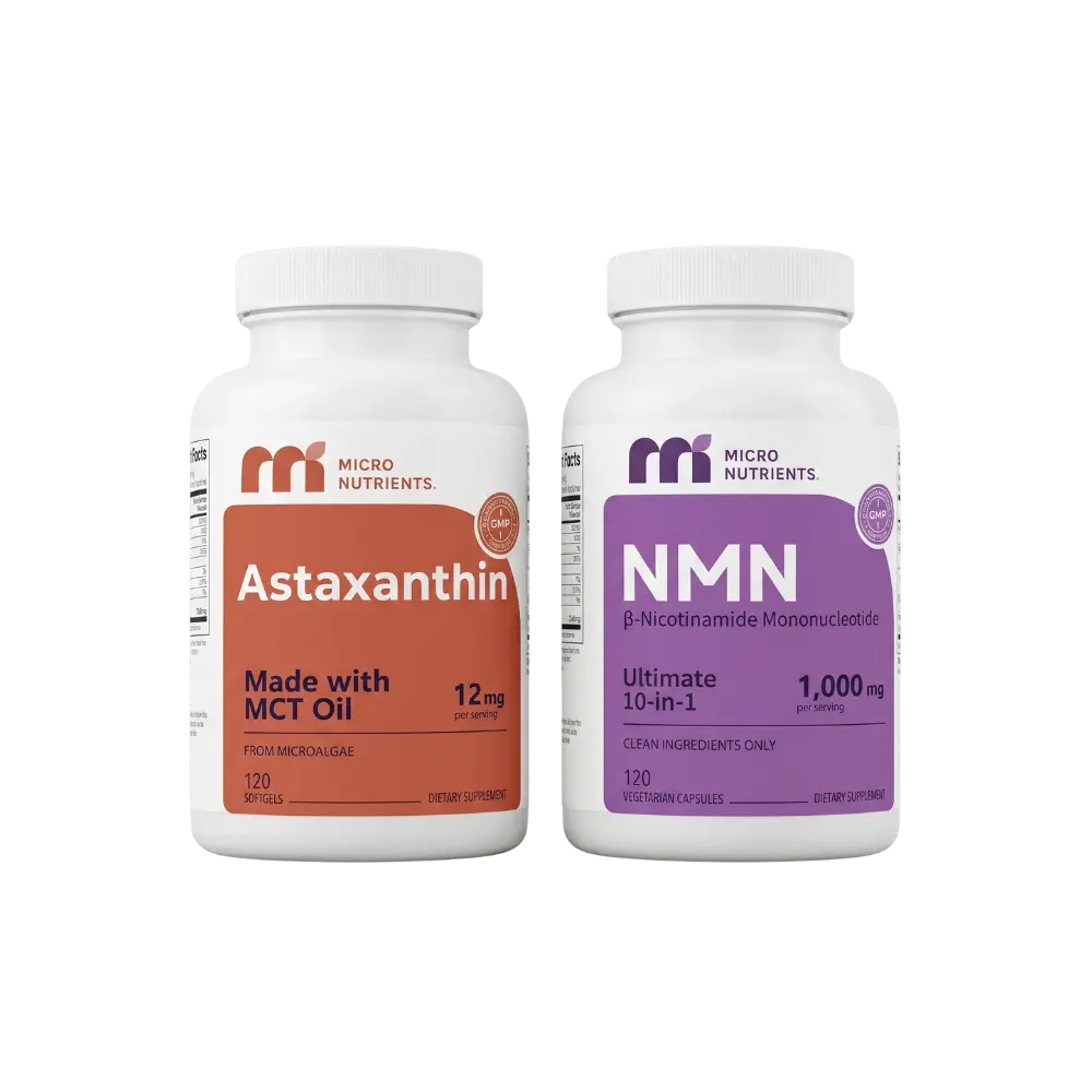 Two bottles of Micro Nutrients supplements on a white background