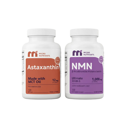 Two bottles of Micro Nutrients supplements on a white background