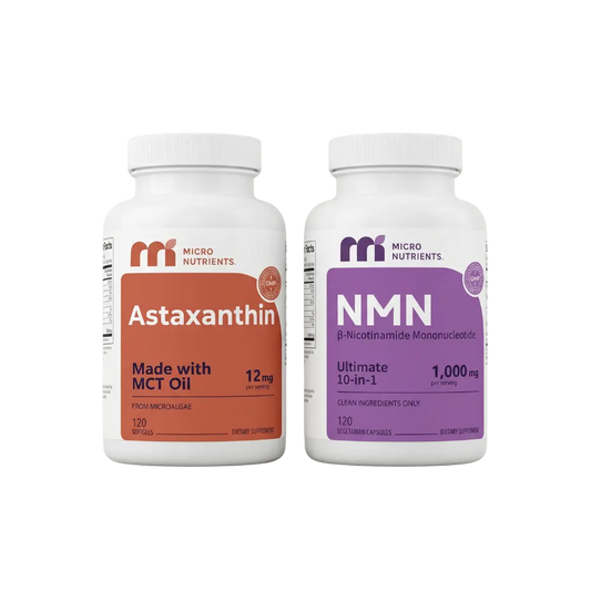 Two bottles of Micro Nutrients supplements on a white background