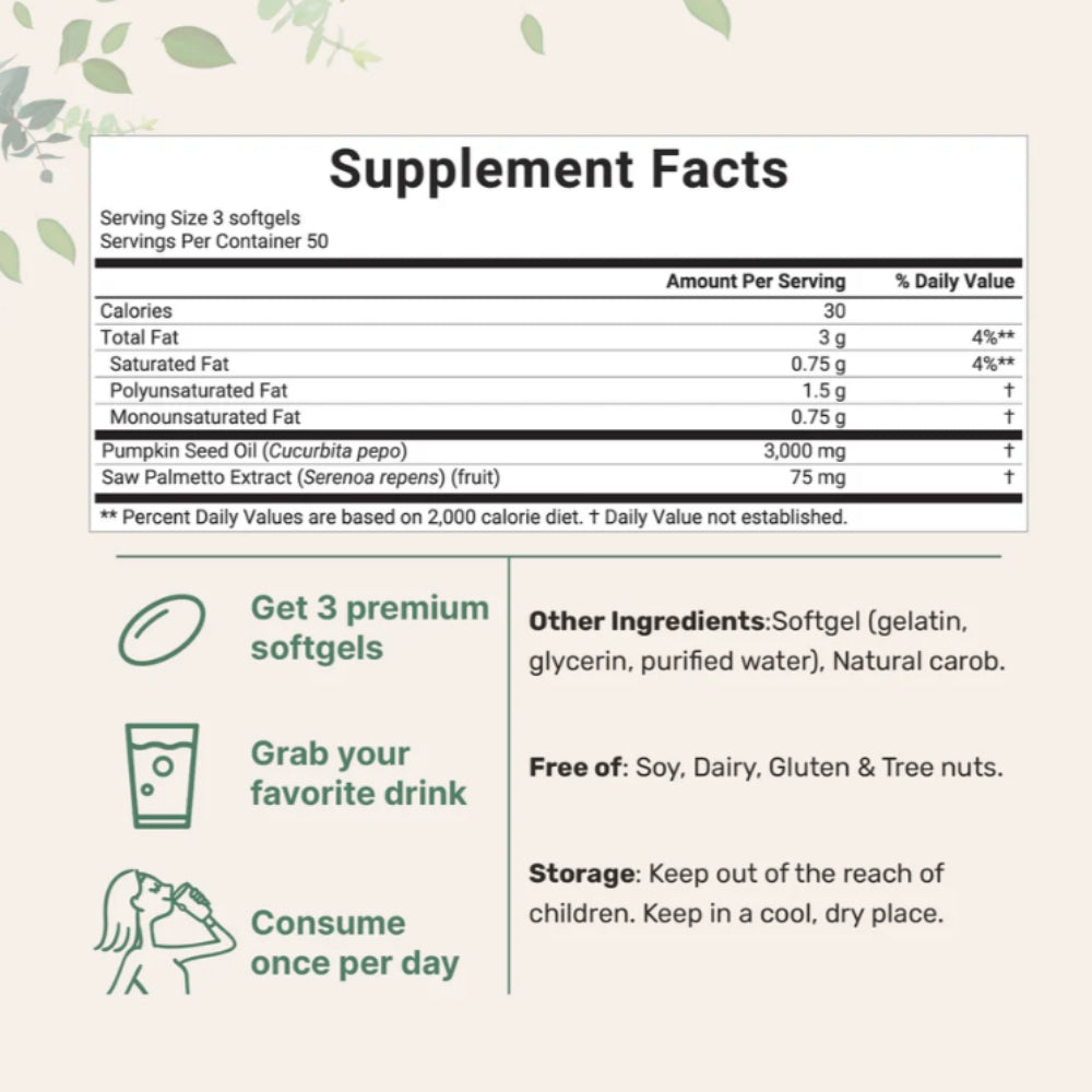 Supplement facts label with ingredients and usage instructions on a light background