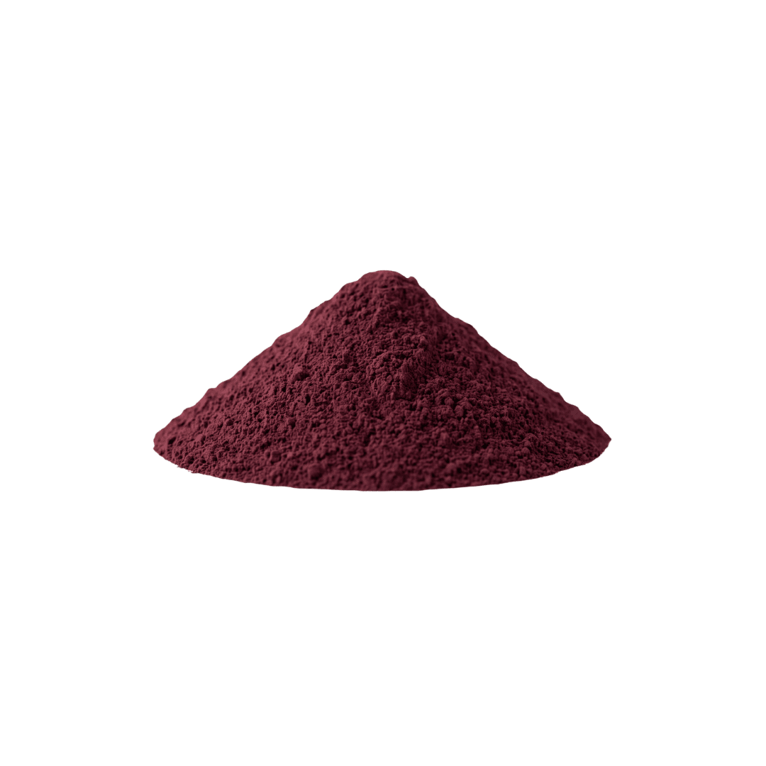 Pile of red powder on a transparent background