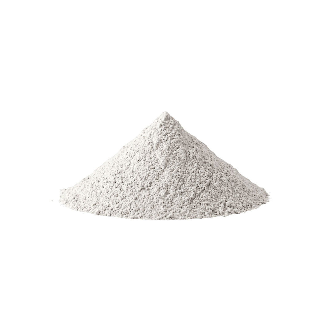 Pile of white powder on a transparent background