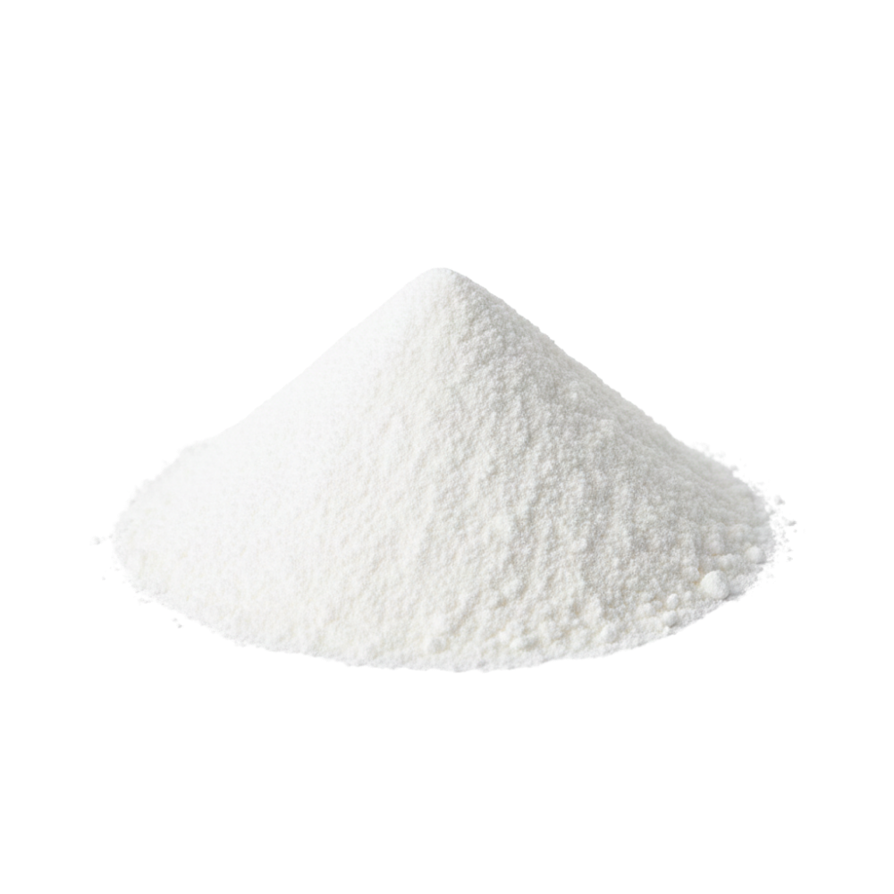 Pile of white powder on a white background