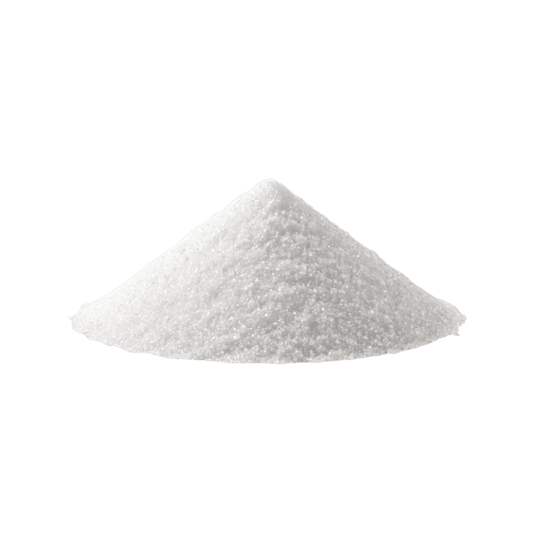 Pile of white granular substance on a transparent background